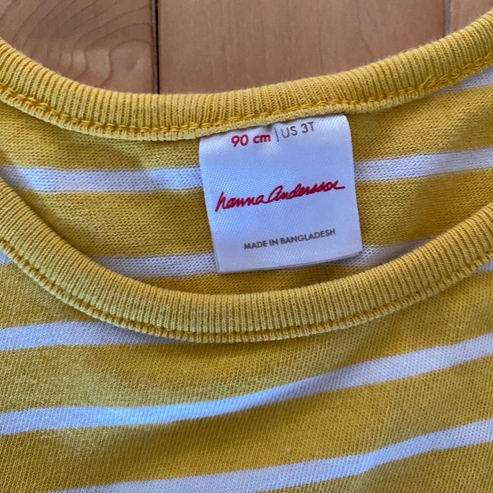 Hanna Andersson Dresses- pink with palm trees and yellow striped with flowers - Picture 2 of 4